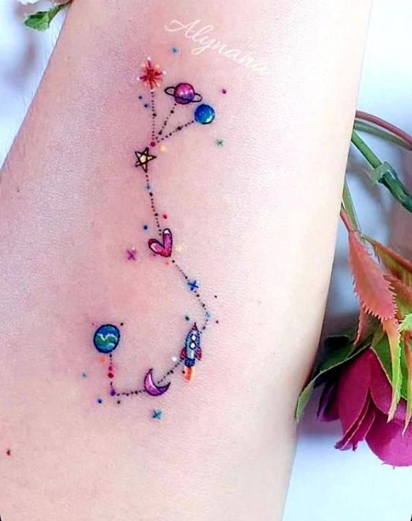 Scorpio constellation map tattoo