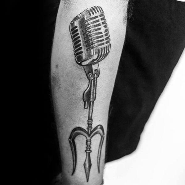 Trident microphone tattoo