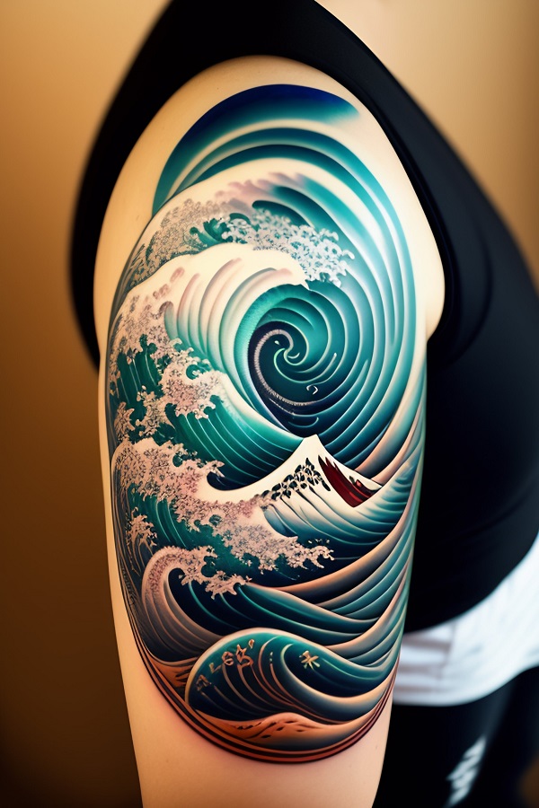 Lexica  Japanese wave tattoo with filigrane
