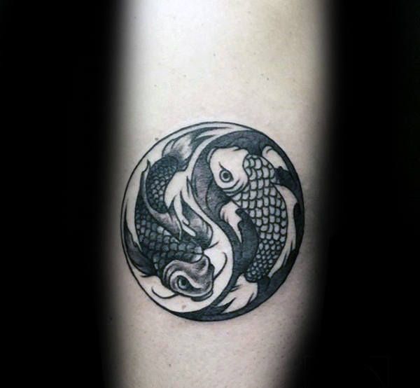 Yin Yang Pisces koi tattoo