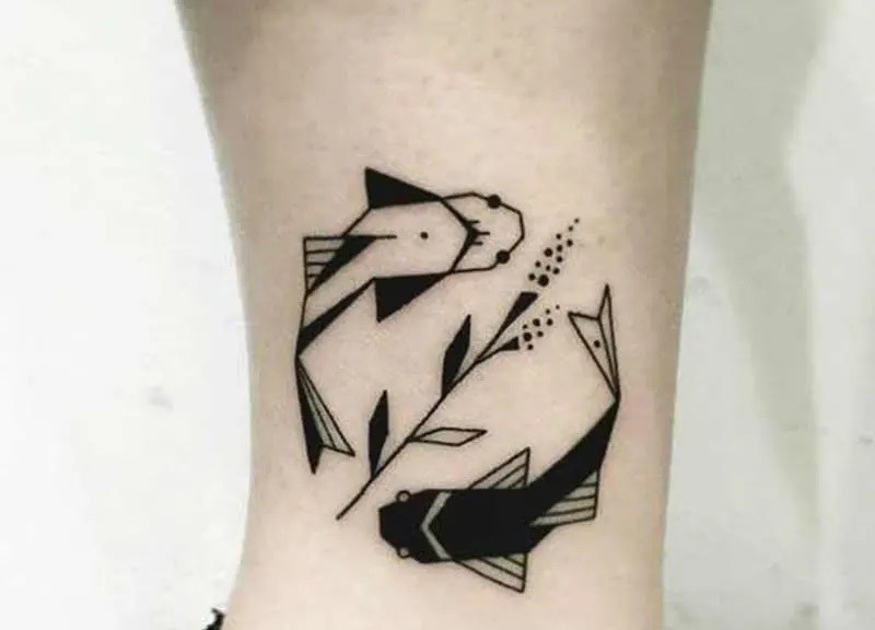 Yin Yang fish swimming in opposite direction