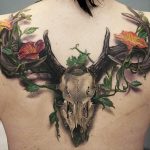 3D Deer skull with Lingxiao flowers