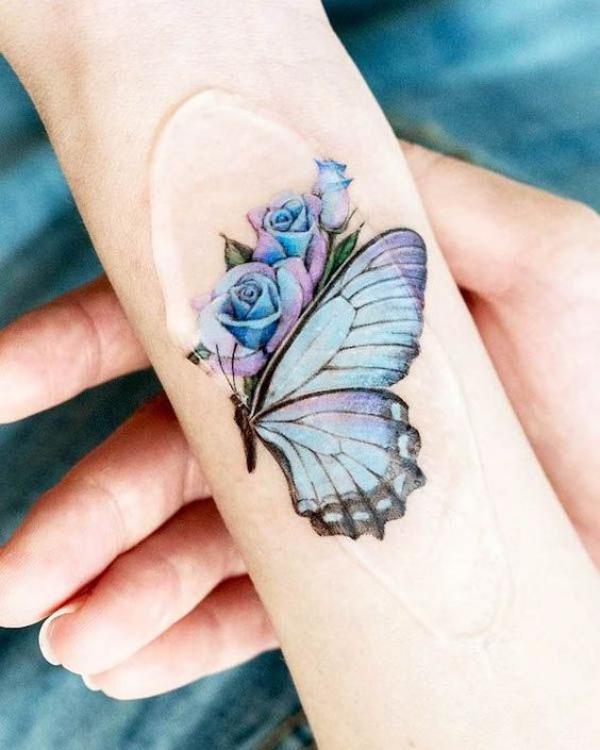50 Blue Rose Tattoo Designs with Meaning | Art and Design