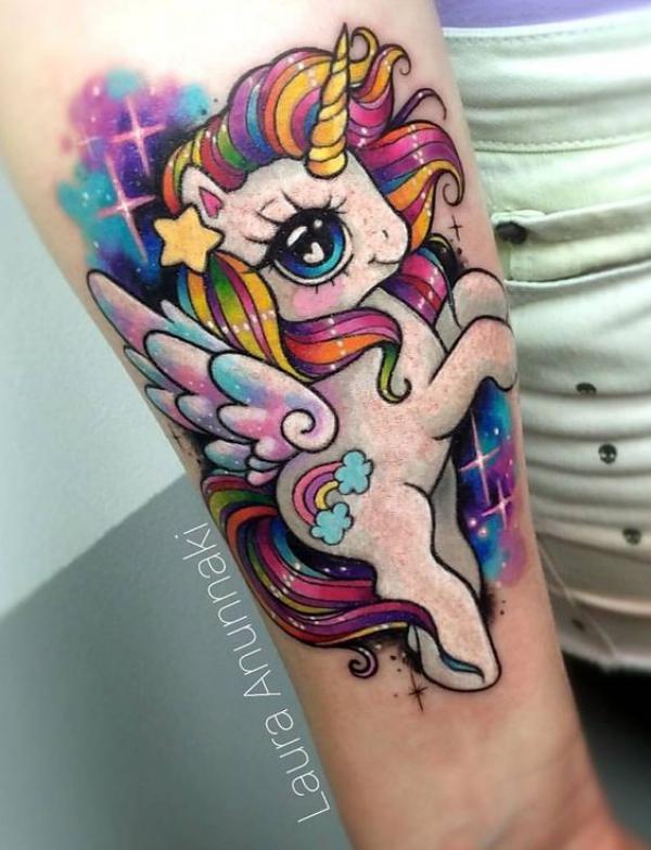 Cute unicorn with wings