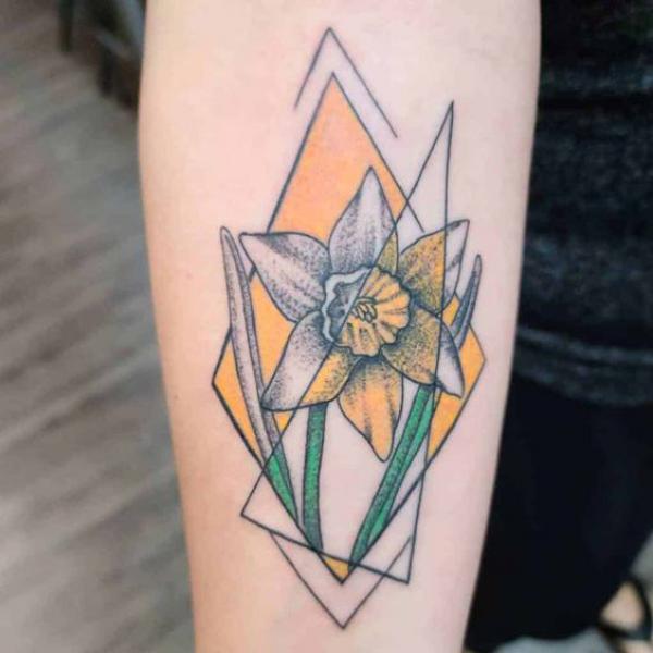 Daffodil life and death tattoo