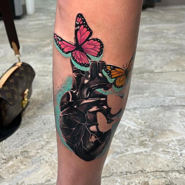 Dark heart and butterflies