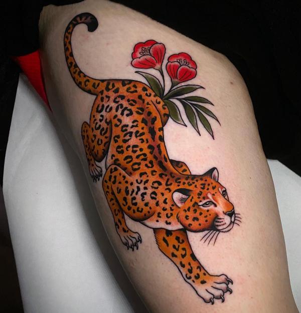 Traditional Tattoo Jaguar Sticker, Old School Tattoo Vinyl Sticker Decal,  Jaguar Laptop Sticker, Jungle Cat and Girl Tattoo Art - Etsy
