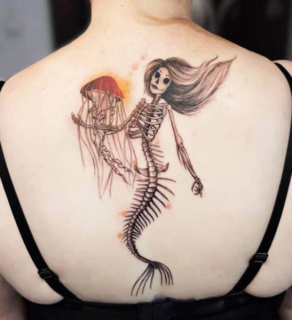 Jellyfish and Mermaid skeleton