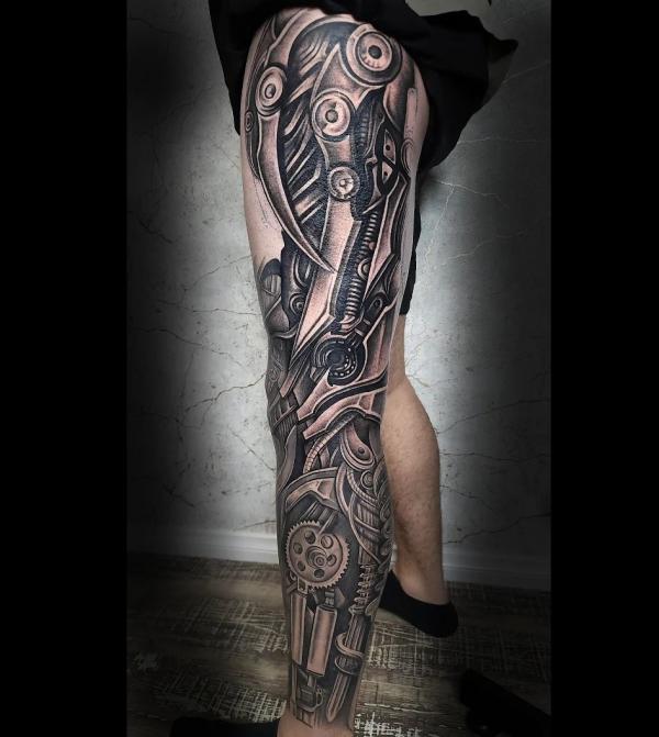 Biomechanical tattoo design 2