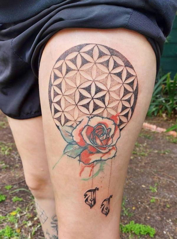 Rose and flower of life