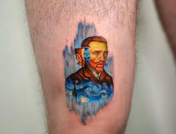 Starry night Vincent Van Gogh portrait