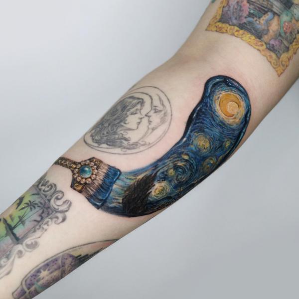 Starry night brush stroke