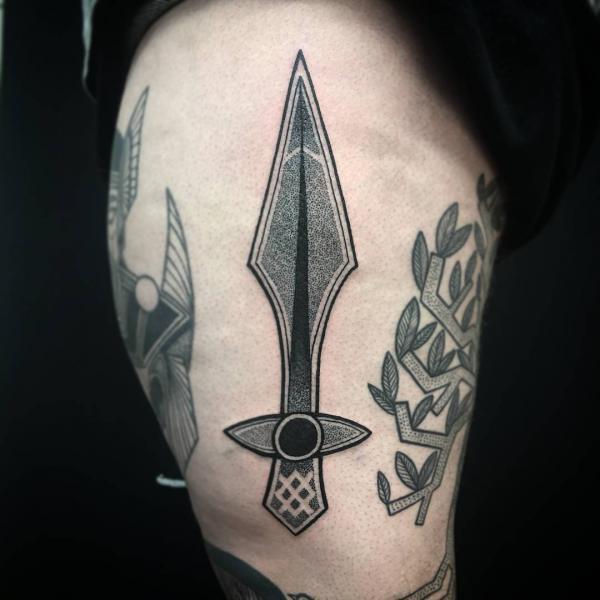 The weapon of Odin spear Gungnir tattoo