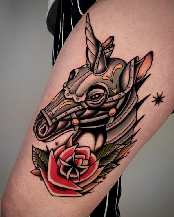 Unicorn Tribal Tattoo