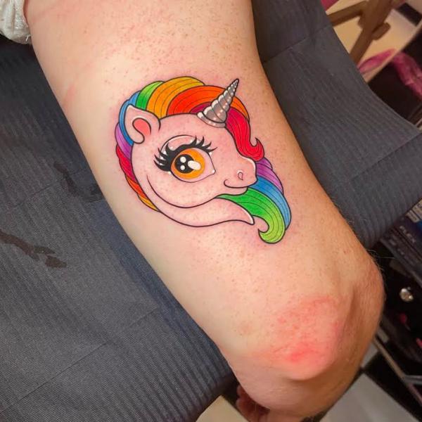 Unicorn with rainbow hair