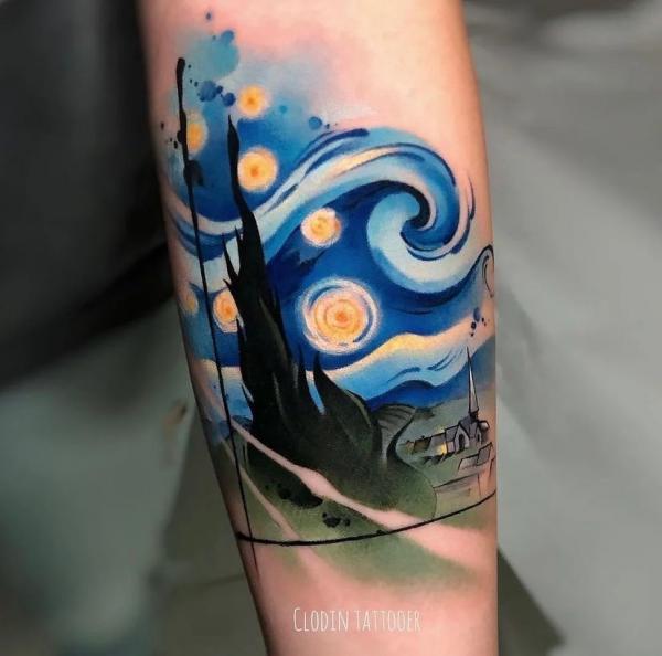 Watercolor Starry night