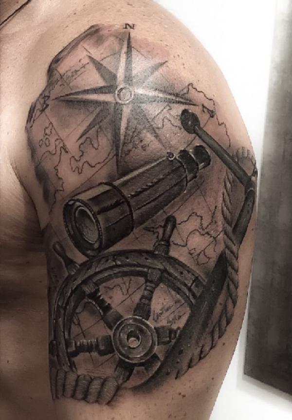 nautical mechanical tattoo