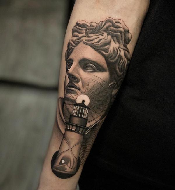 Apollo and lighthouse