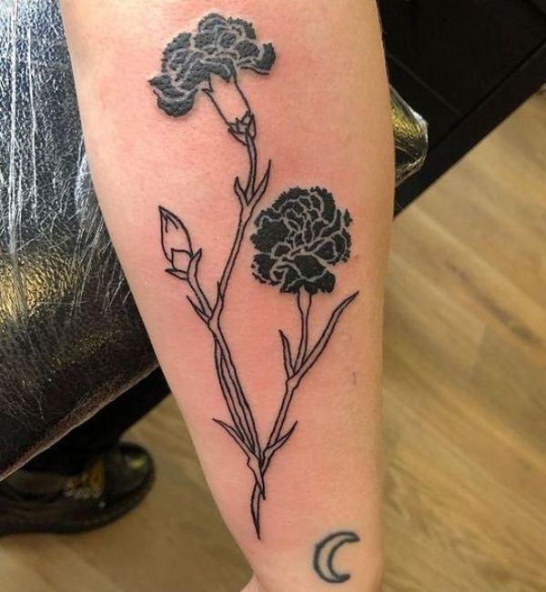 Black carnation line work