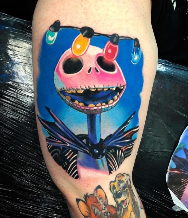 Colorful Jack Skellington tattoo
