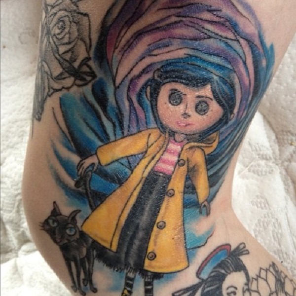 Coraline door tunnel tattoo
