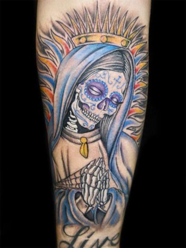 Day of the dead Virgin Mary tattoo