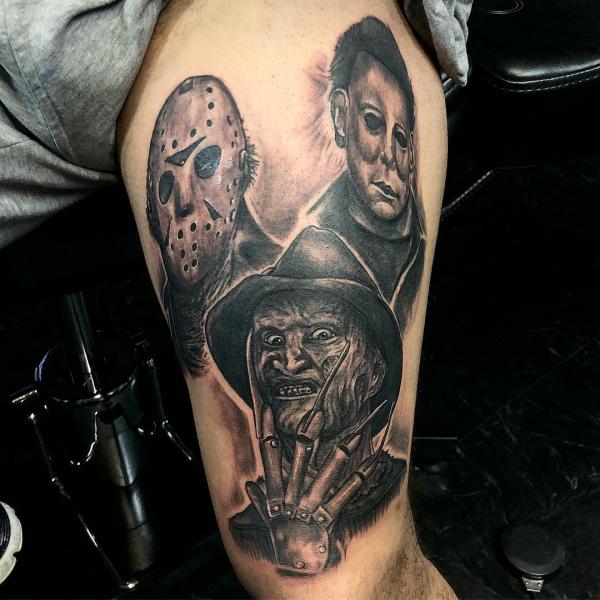 Freddy Jason and Michael Myers tattoo