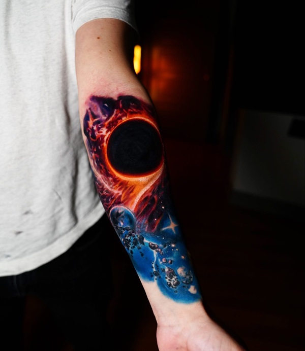 Galaxy forearm tattoo