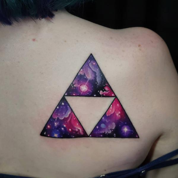 Galaxy triangle with negative space one inside