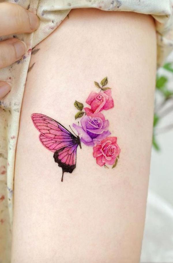 Half butterfly half roses