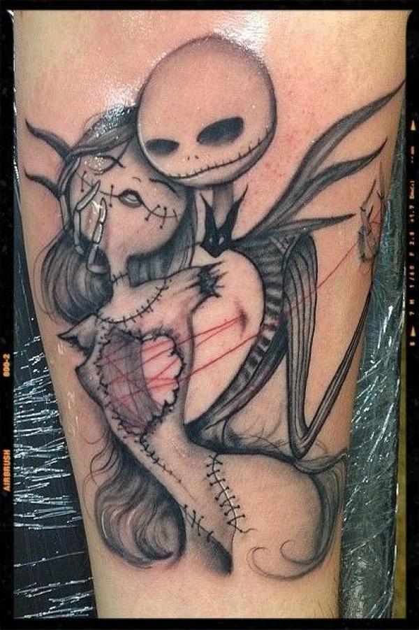 Jack and Sally lover tattoo