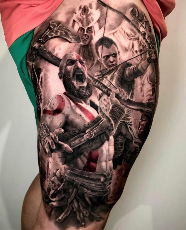 Tattoo, chain, black, kratos, God Of War, tatoo, God of war, Kratos, The  Sword Of Olympus , section игры, god of war black HD wallpaper, blade of  olympus tattoo - thirstymag.com