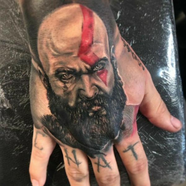 Kratos hand tattoo