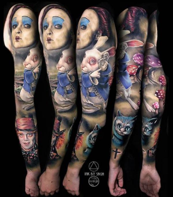 Queen of Hearts white rabbit Cheshire Cat and Mad Hatter