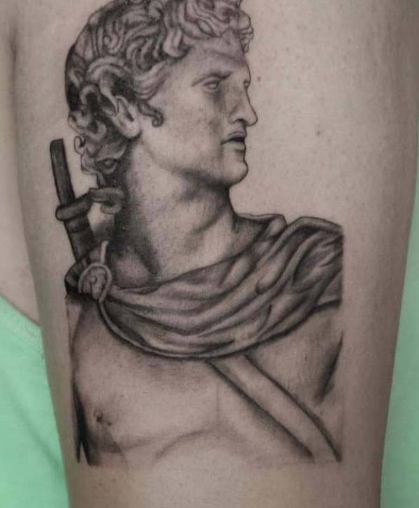 Realistic Apollo Belvedere tattoo