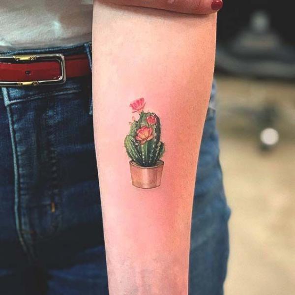 Small cactus tattoo