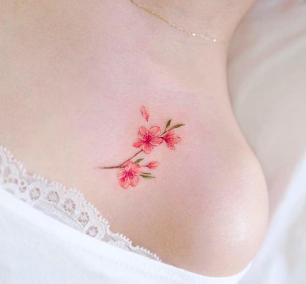 Small cherry blossom tattoo