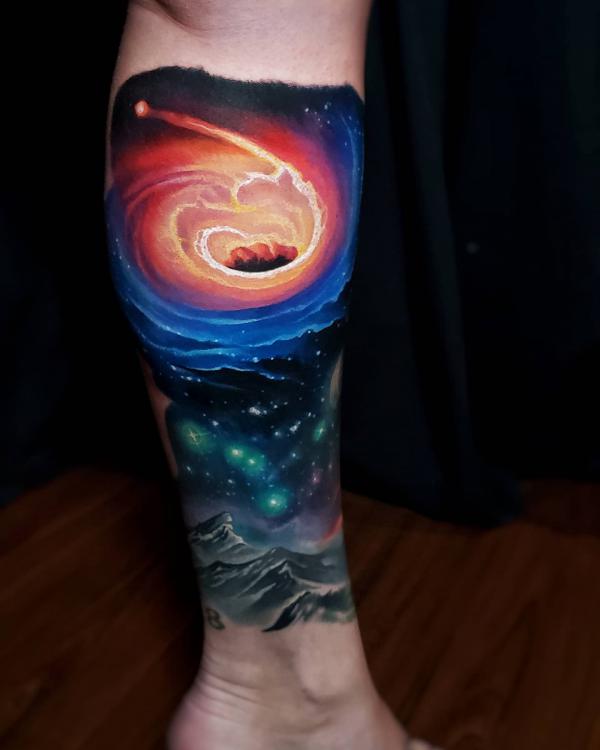 Space, sport, Syfy, galaxy, cyberpunk tattoo idea | TattoosAI