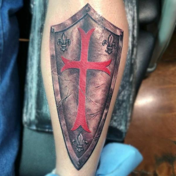 Templar shield tattoo
