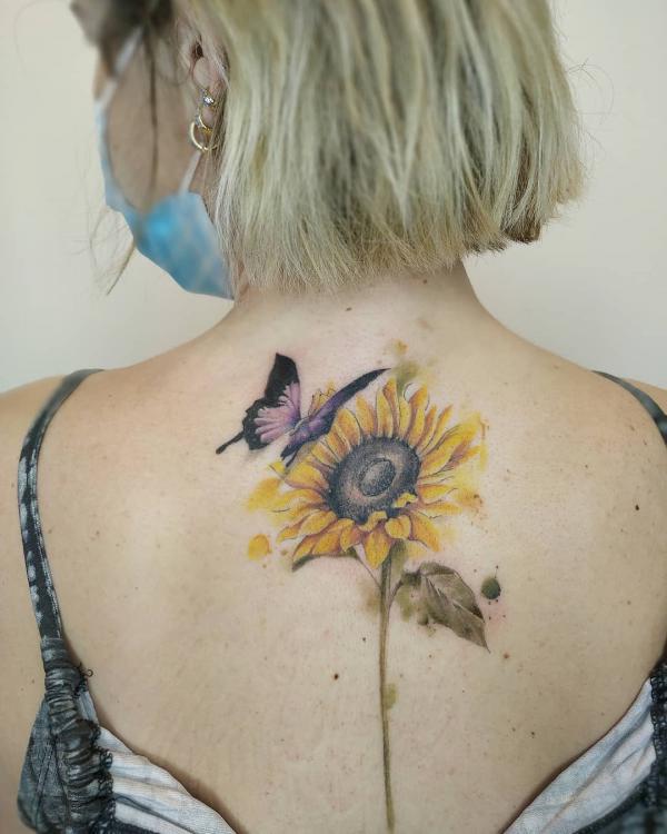 Sunflower and Butterfly Temporary Tattoos Idea-sunflower Tattoo Designs-butterfly  Tattoo-floral Butterfly Tattoo-fake Tattoo-flower Tattoo - Etsy Denmark