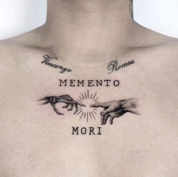 Adam hands with skeleton hand and names