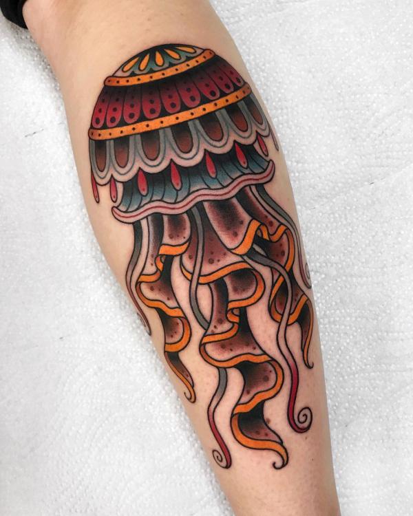 American traditional forearm tattoo
