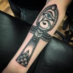 Ankh of Eye of Horus scarab and pyramid