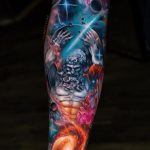 Atlas Holding the Celestial Sphere in galaxy tattoo