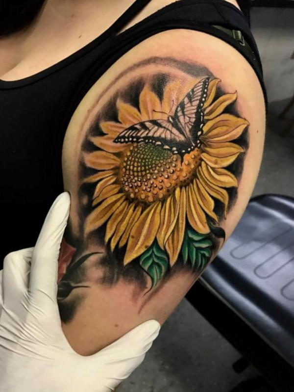 45 Sunflower and Butterfly Tattoo Designs Ideas for Your Next Ink