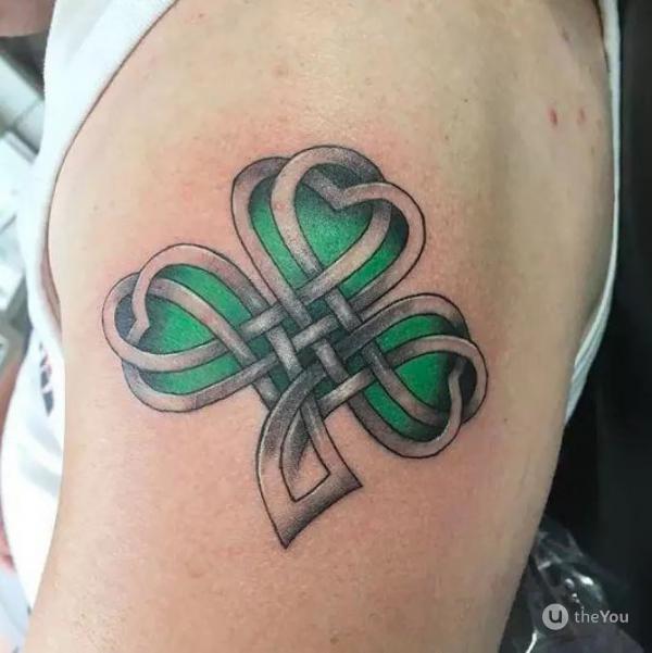 Celtic knot clover tattoo
