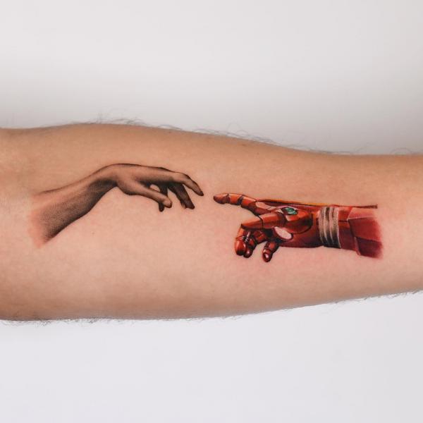 Creation of Adam and eve tattoo