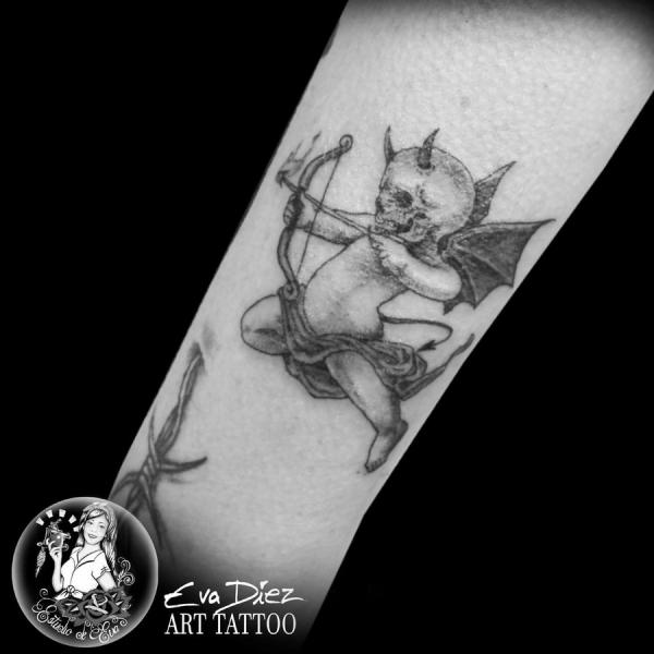 Demon cherub tattoo