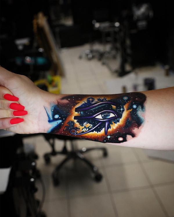 Eye of Ra wrist tattoo
