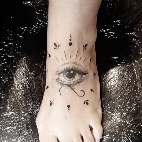 Eye of horus foot tattoo